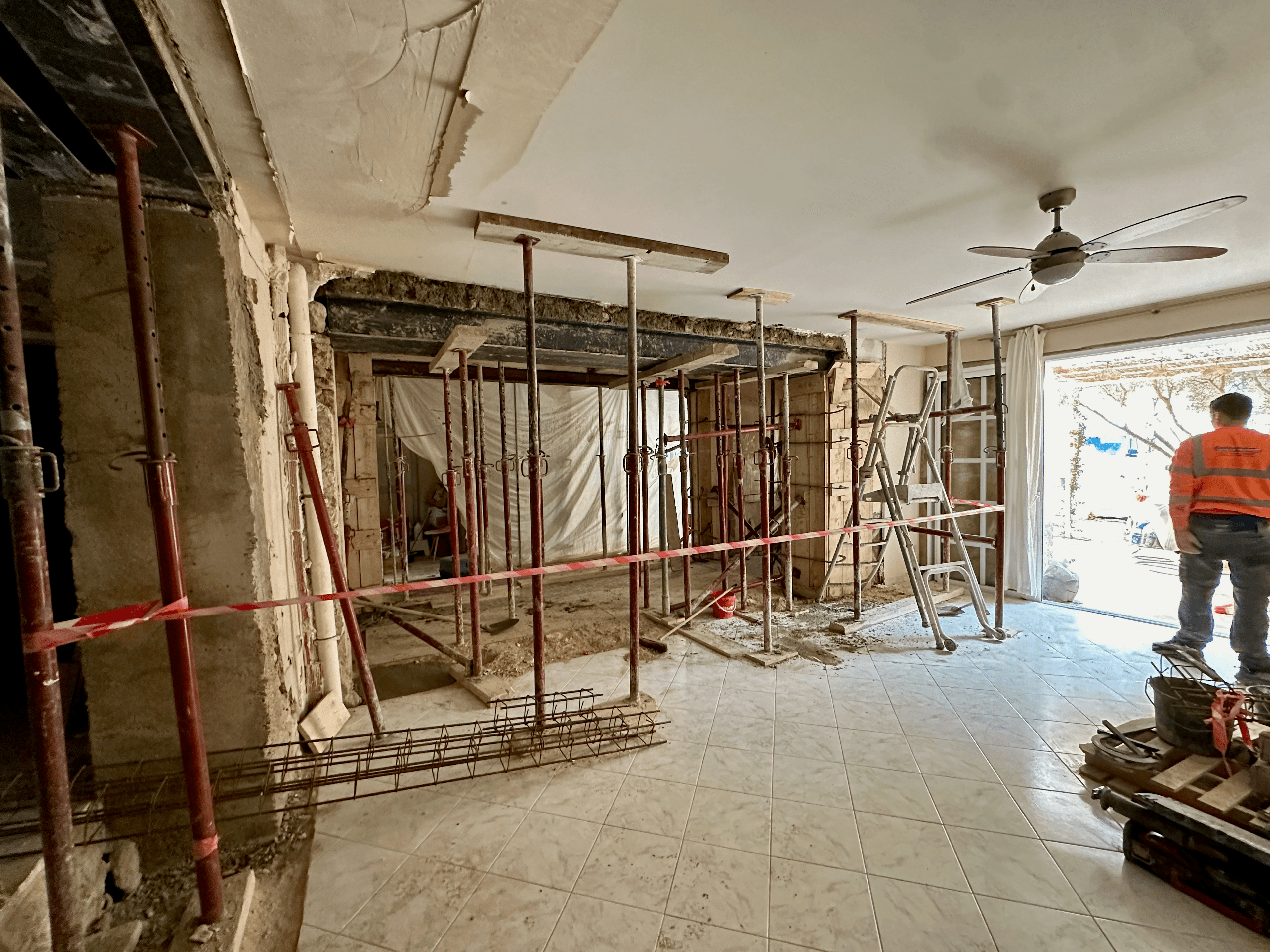 Mur avant sciage - état initial